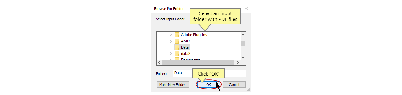 Select an output folder